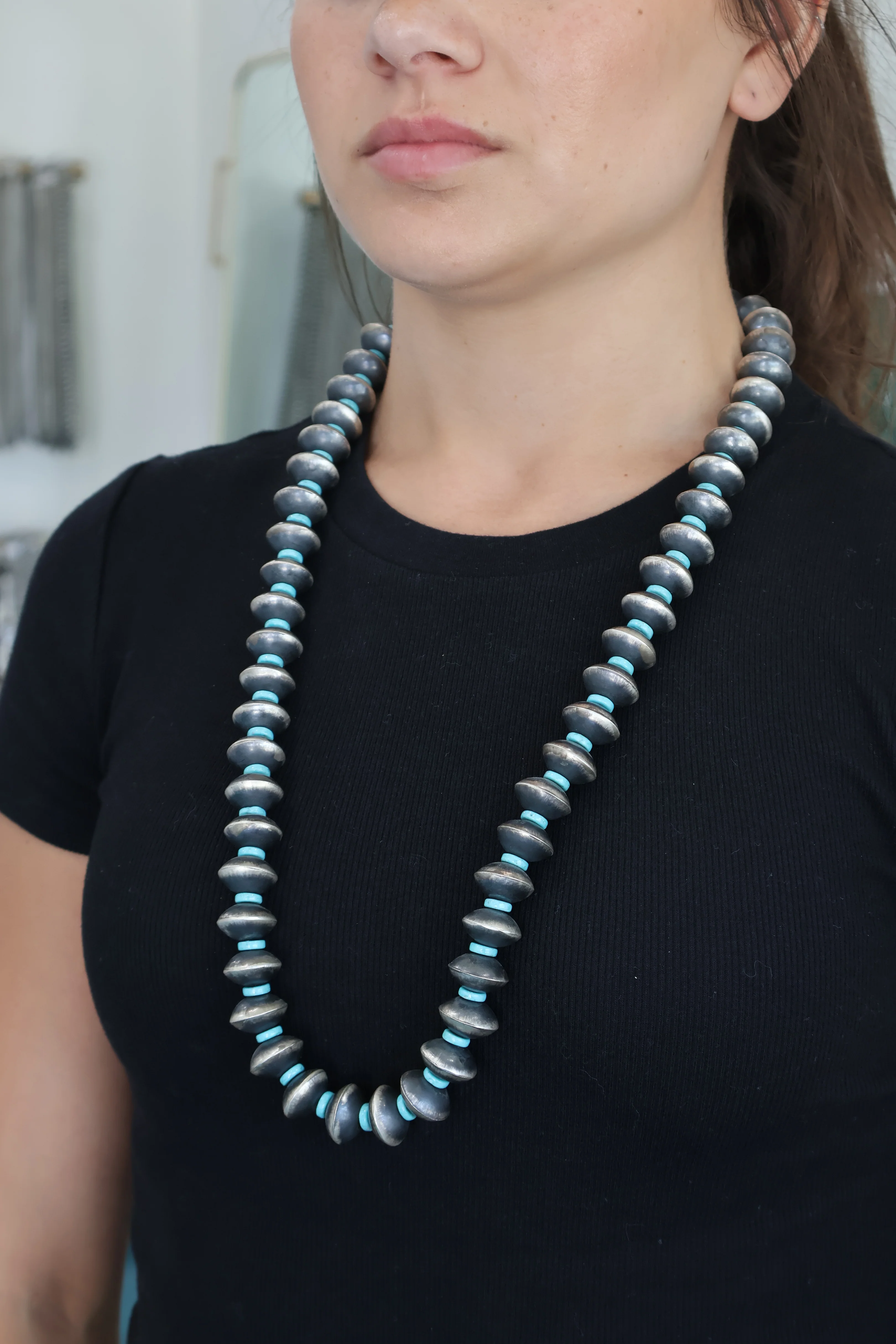18mm Saucer Bead - Turquoise- 30" - Image 2