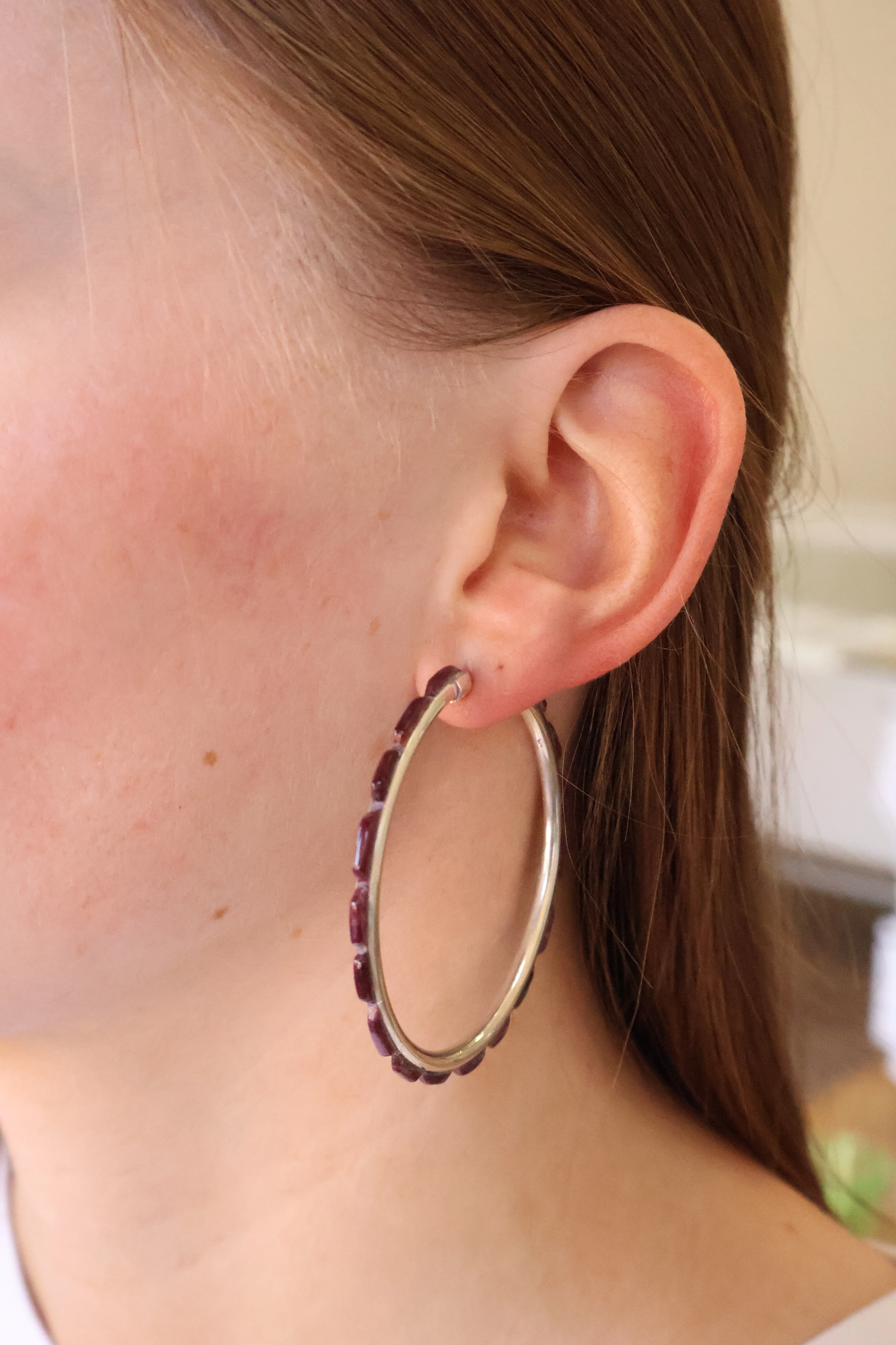2 1/4"  Purple Spiny Oyster Hoops - Image 2