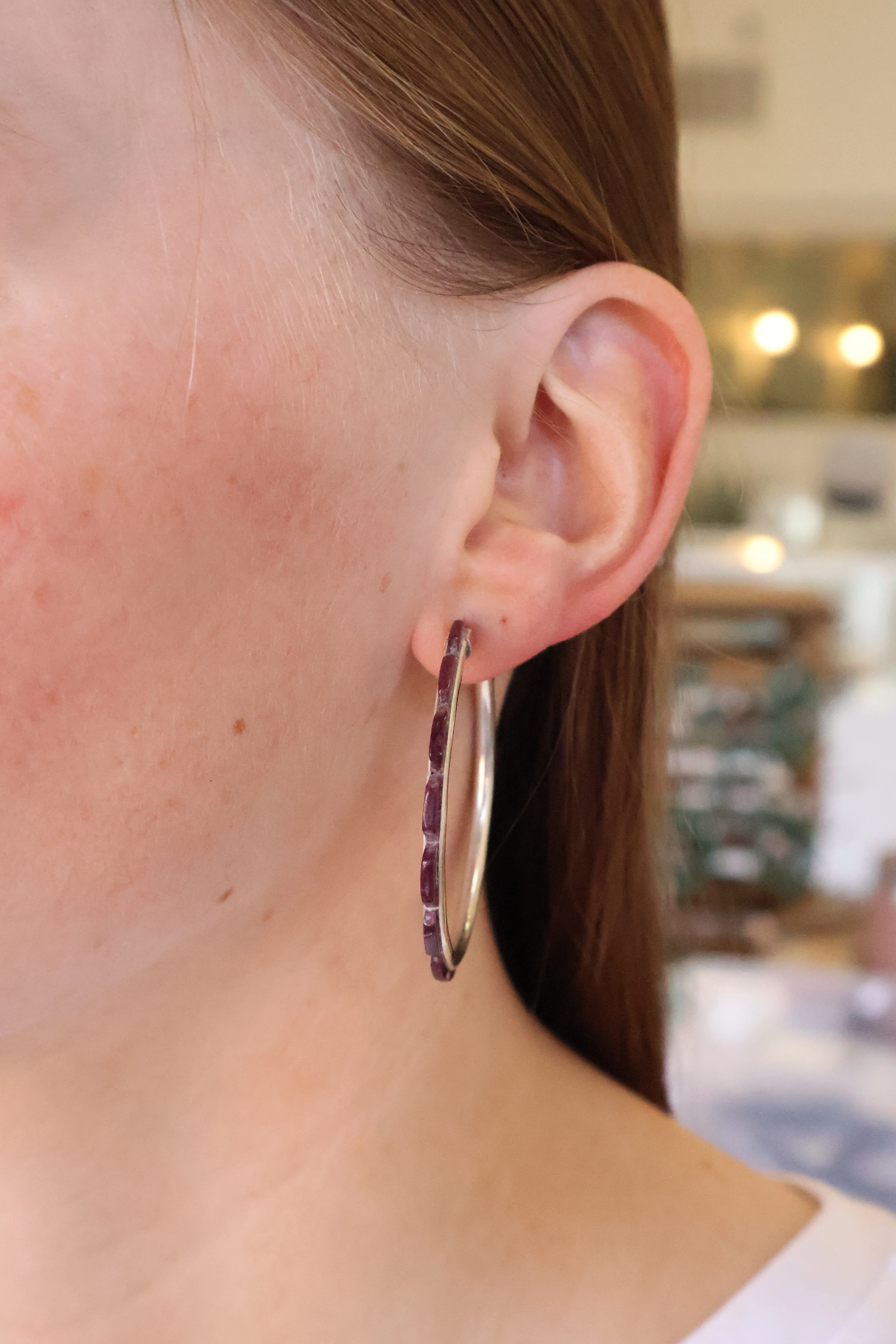 2" Purple Spiny Oyster Hoops - Image 2