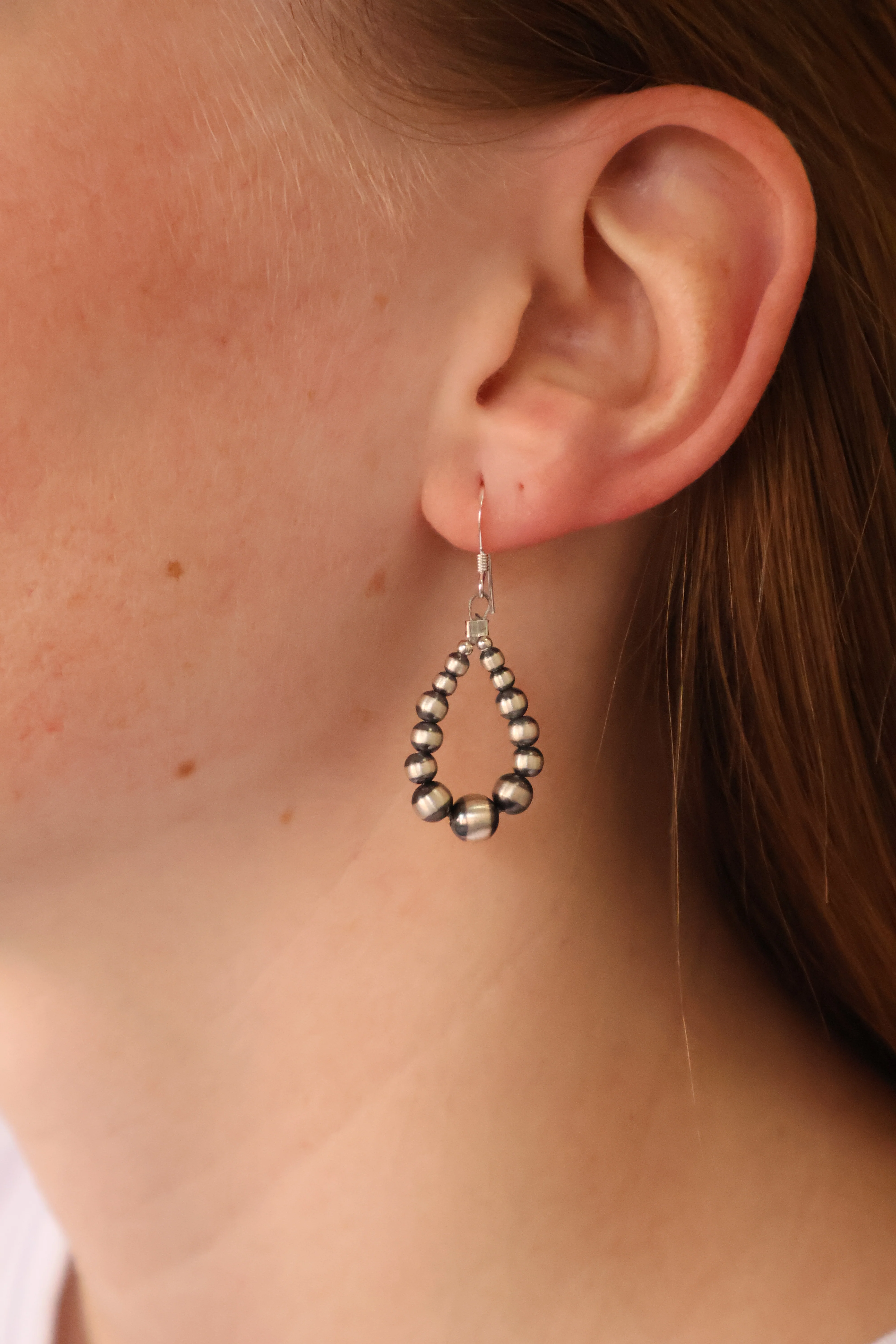 3-6mm Machine Made Pearl Earrings- 1 1/2" - Image 2