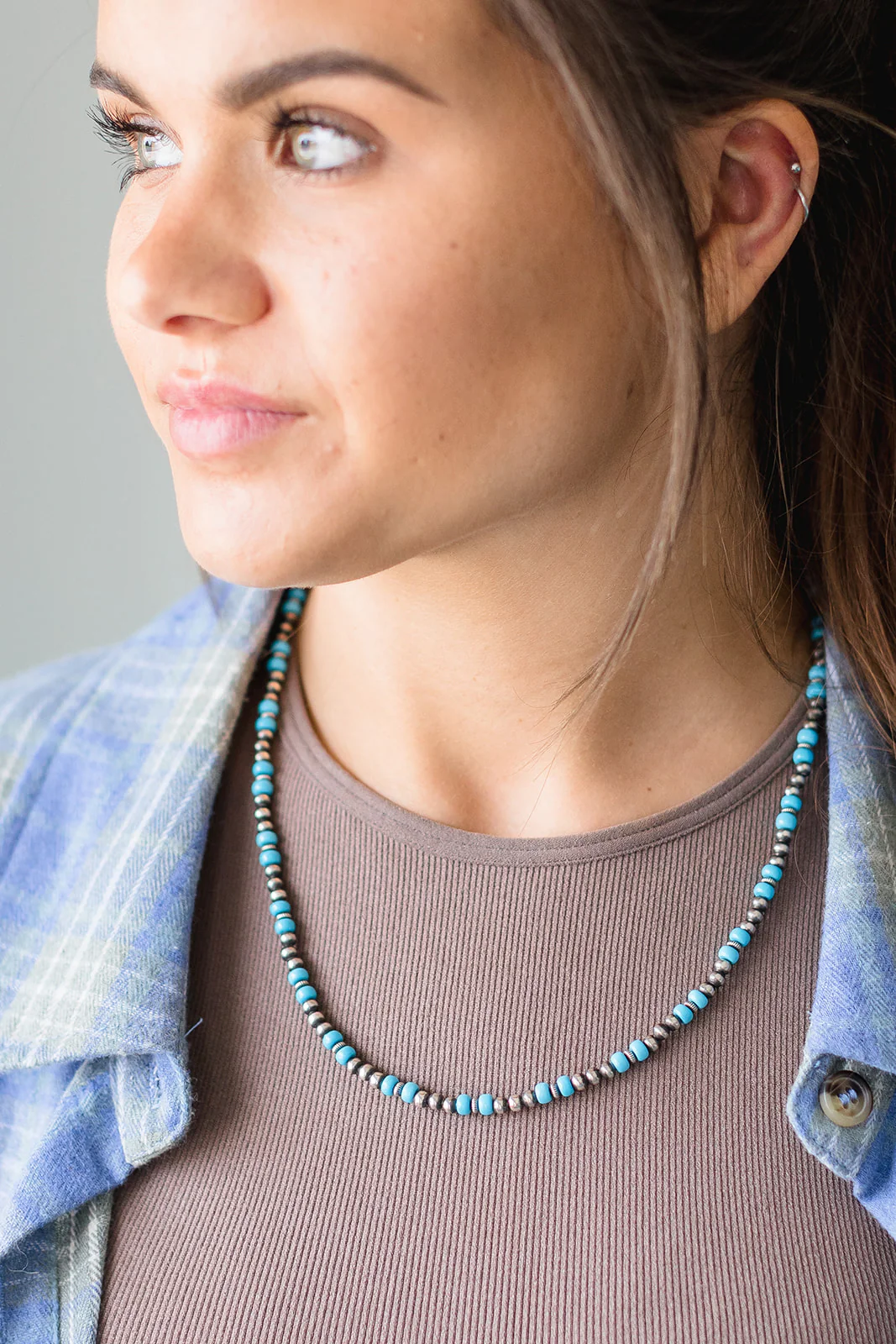 4mm Navajo Pearls - Sleeping Beauty - Image 2