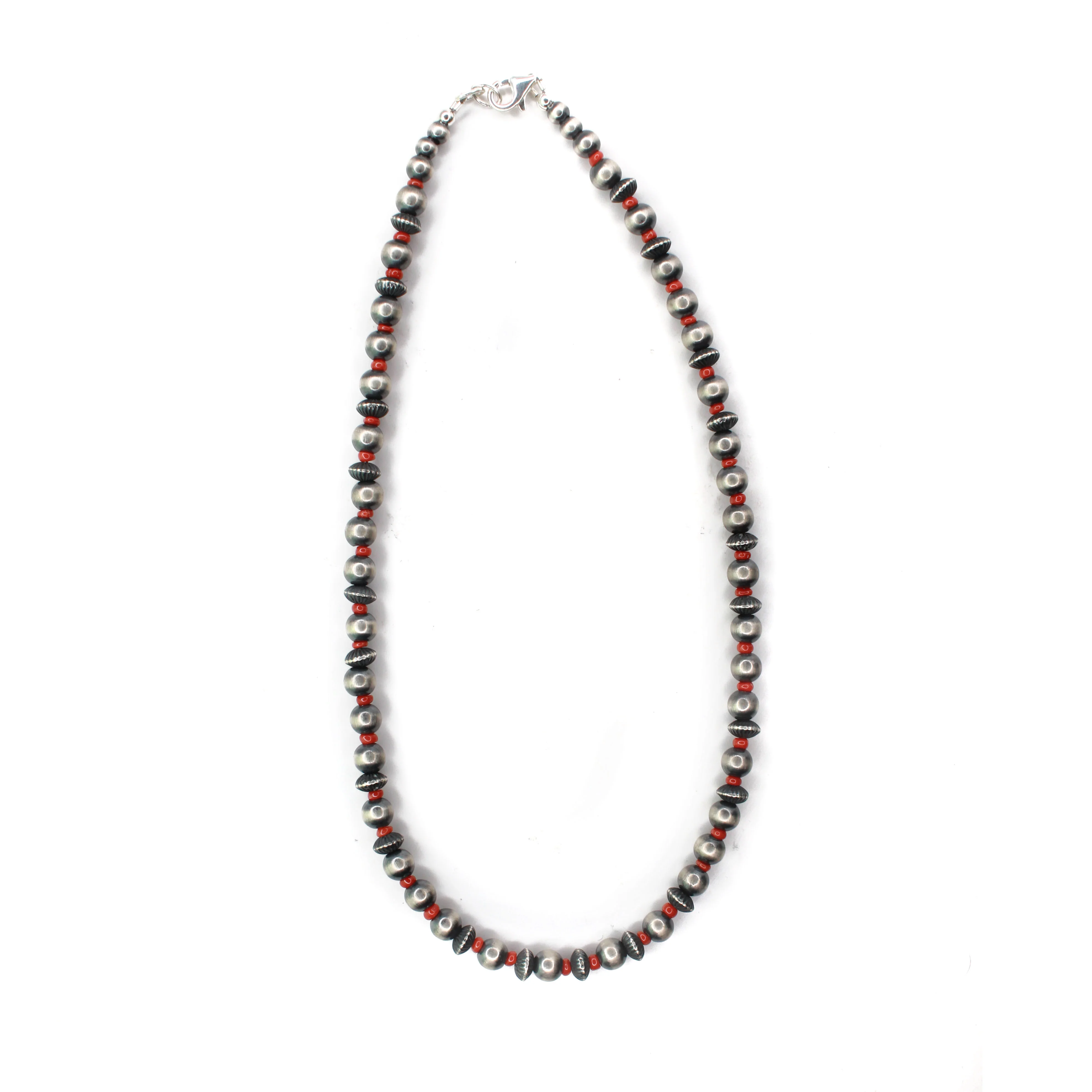 7mm Navajo Pearls - Coral - 18"