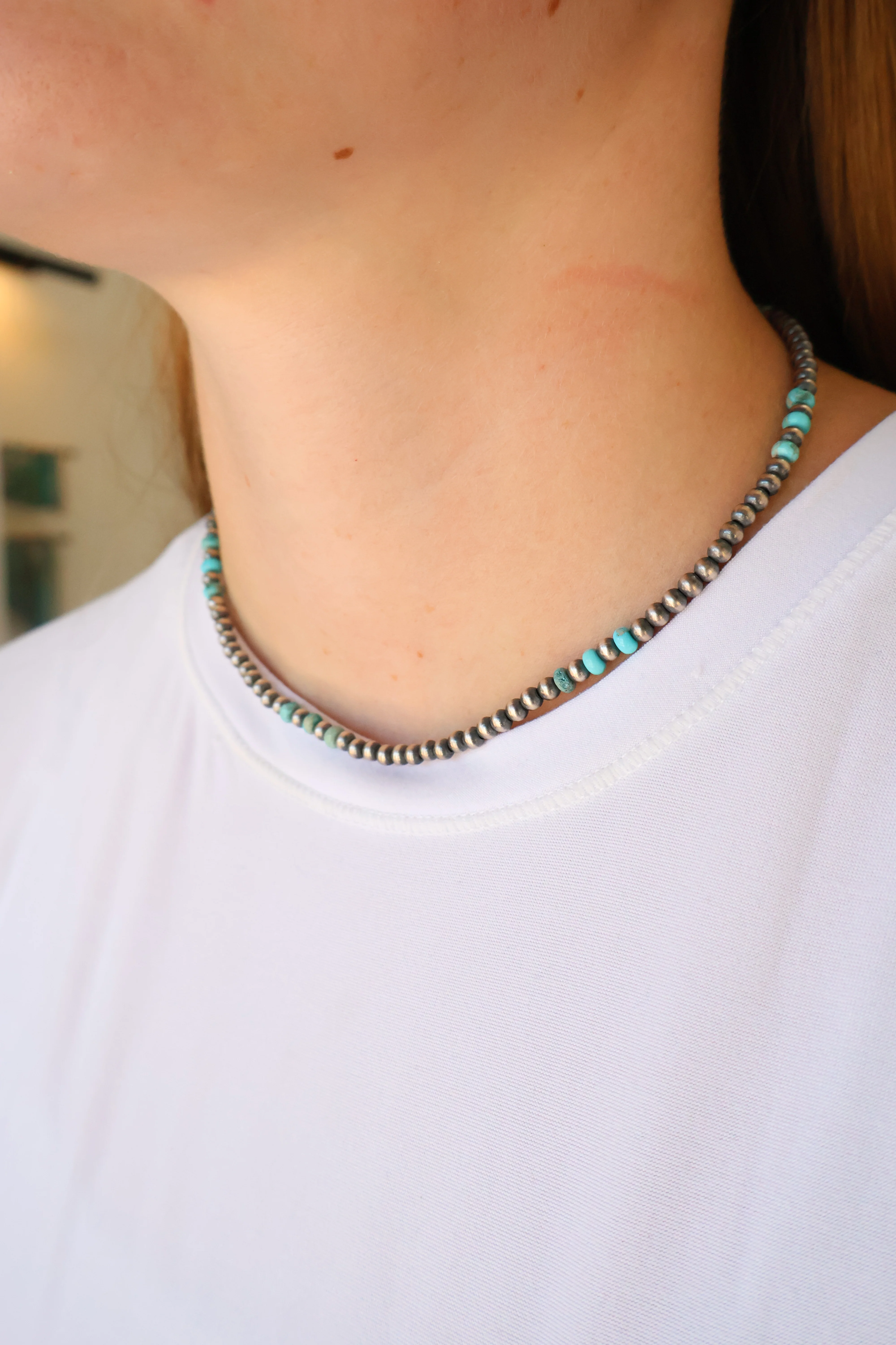4mm Navajo Pearls - Turquoise - Image 2
