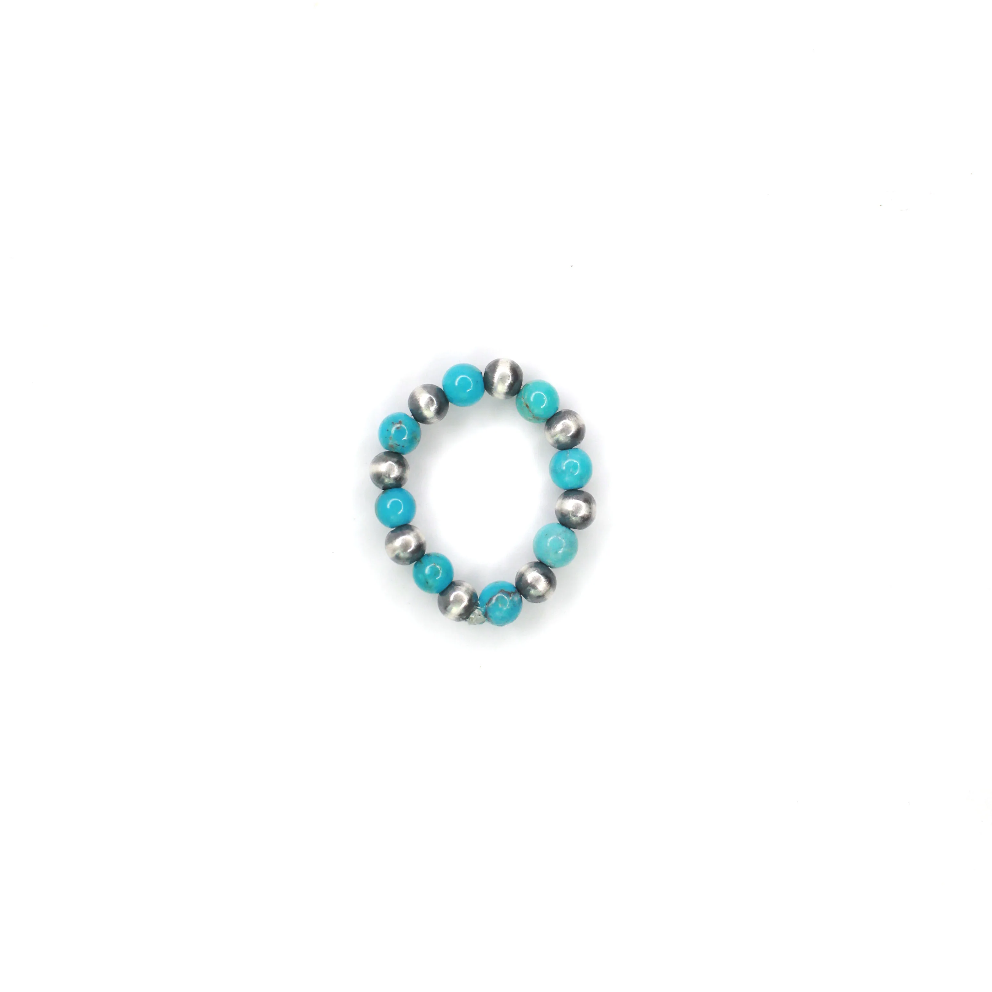Navajo Pearl & Turquoise Stretch Ring