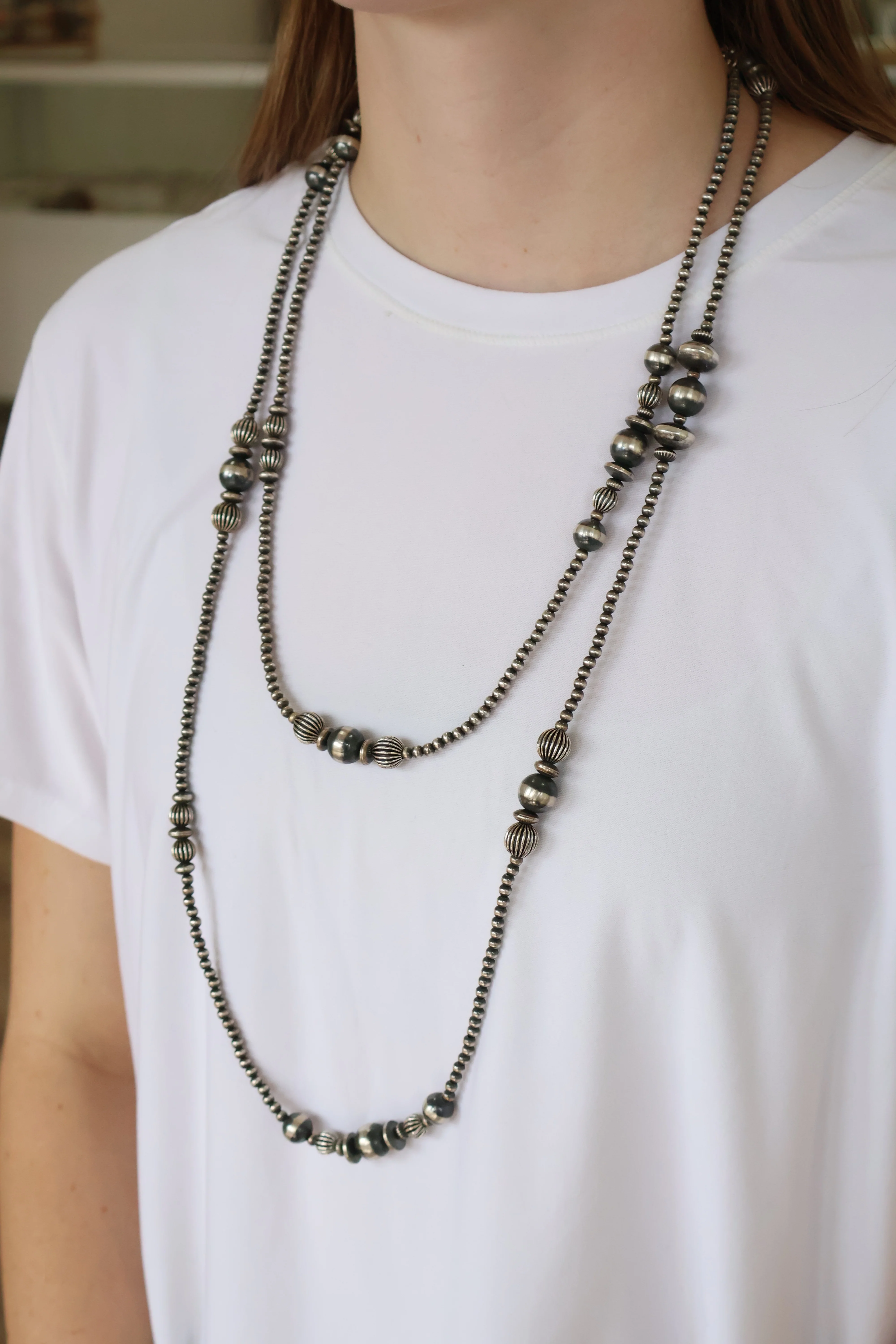 4-12mm Navajo Pearls- Textured (63") - Image 2