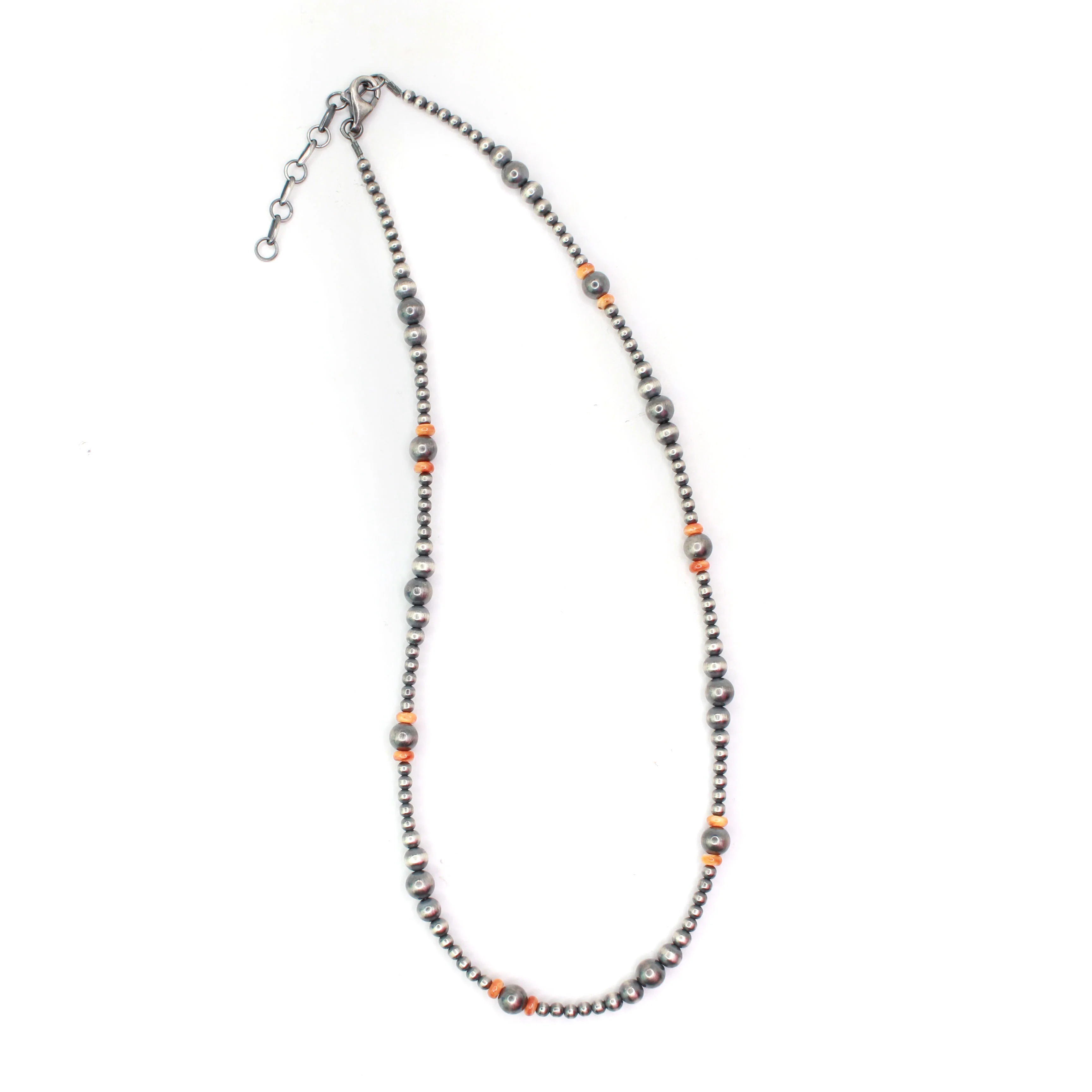 3-6mm Navajo Pearls-Orange Spiny (18")