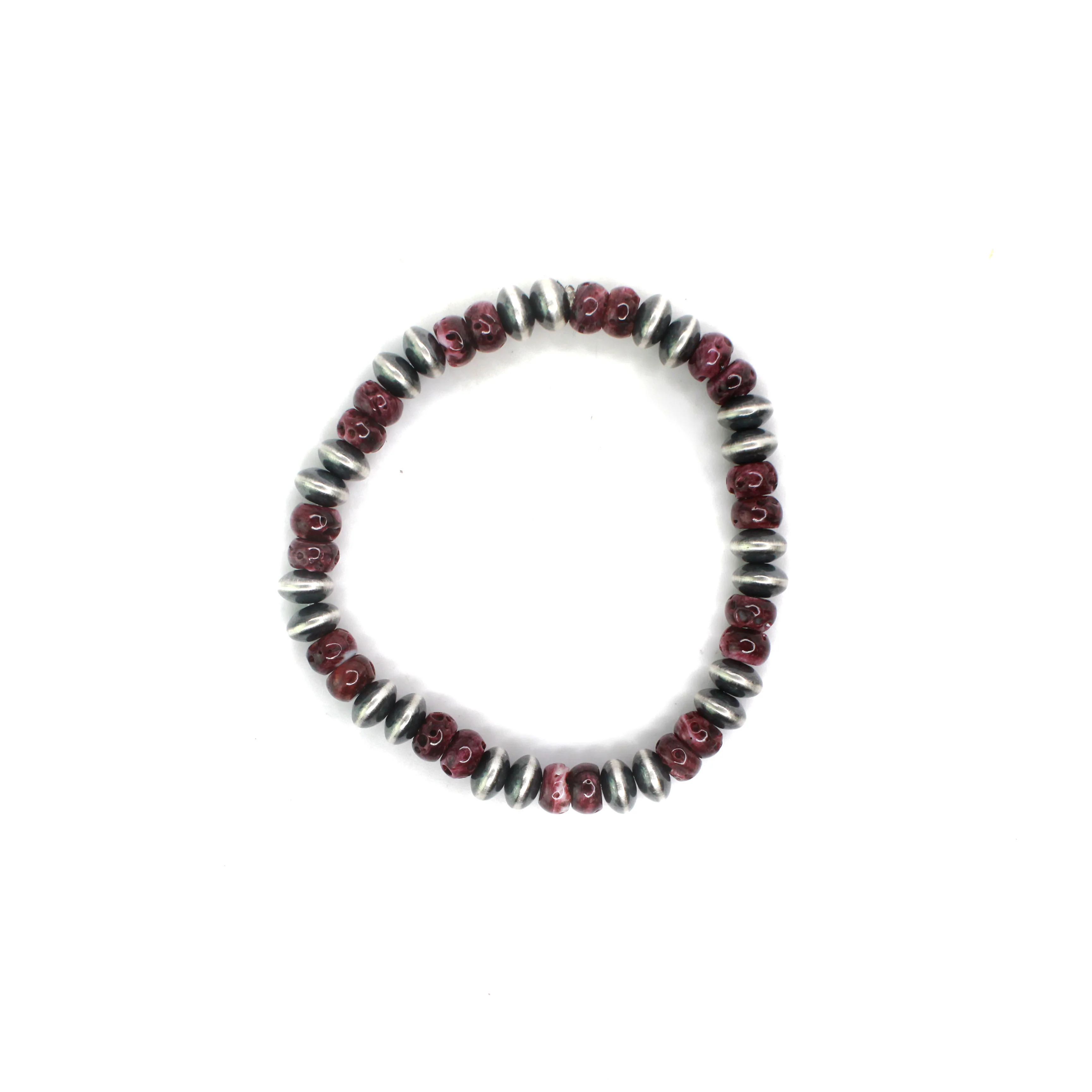 Saucer Stretch Bracelet With Purple Spiny Oyster - 7mm