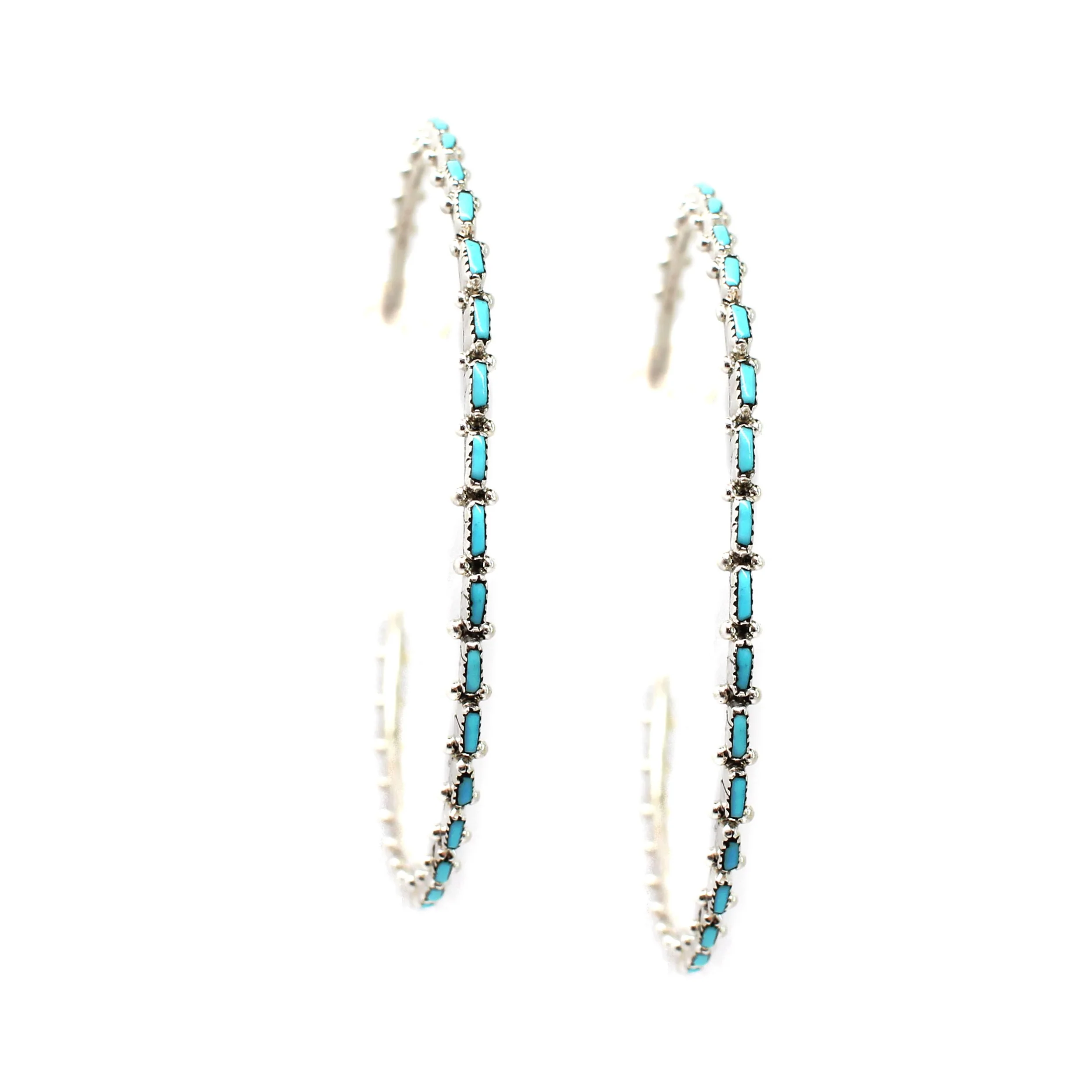 The Original Zuni Hoops - Turquoise: 3" - Image 3
