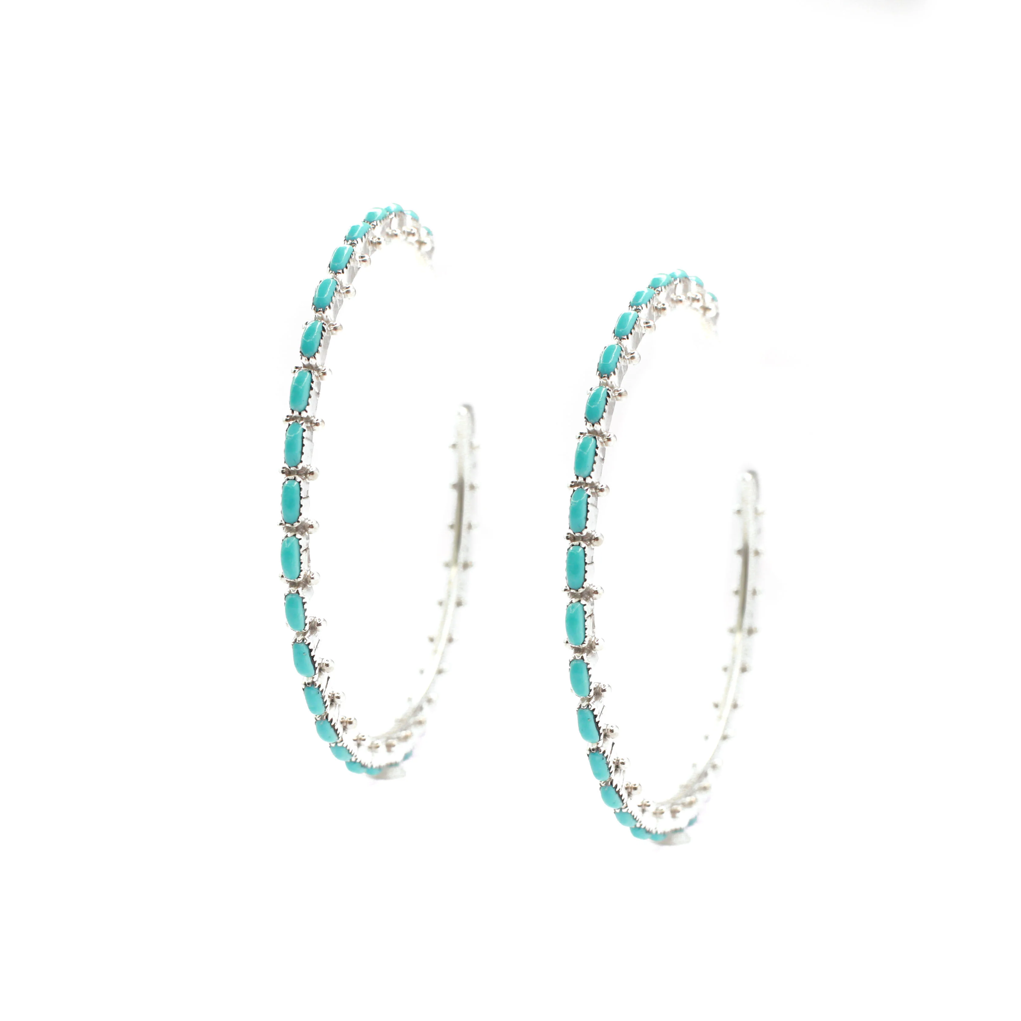 The Original Zuni Hoops - Turquoise : 2 1/2"