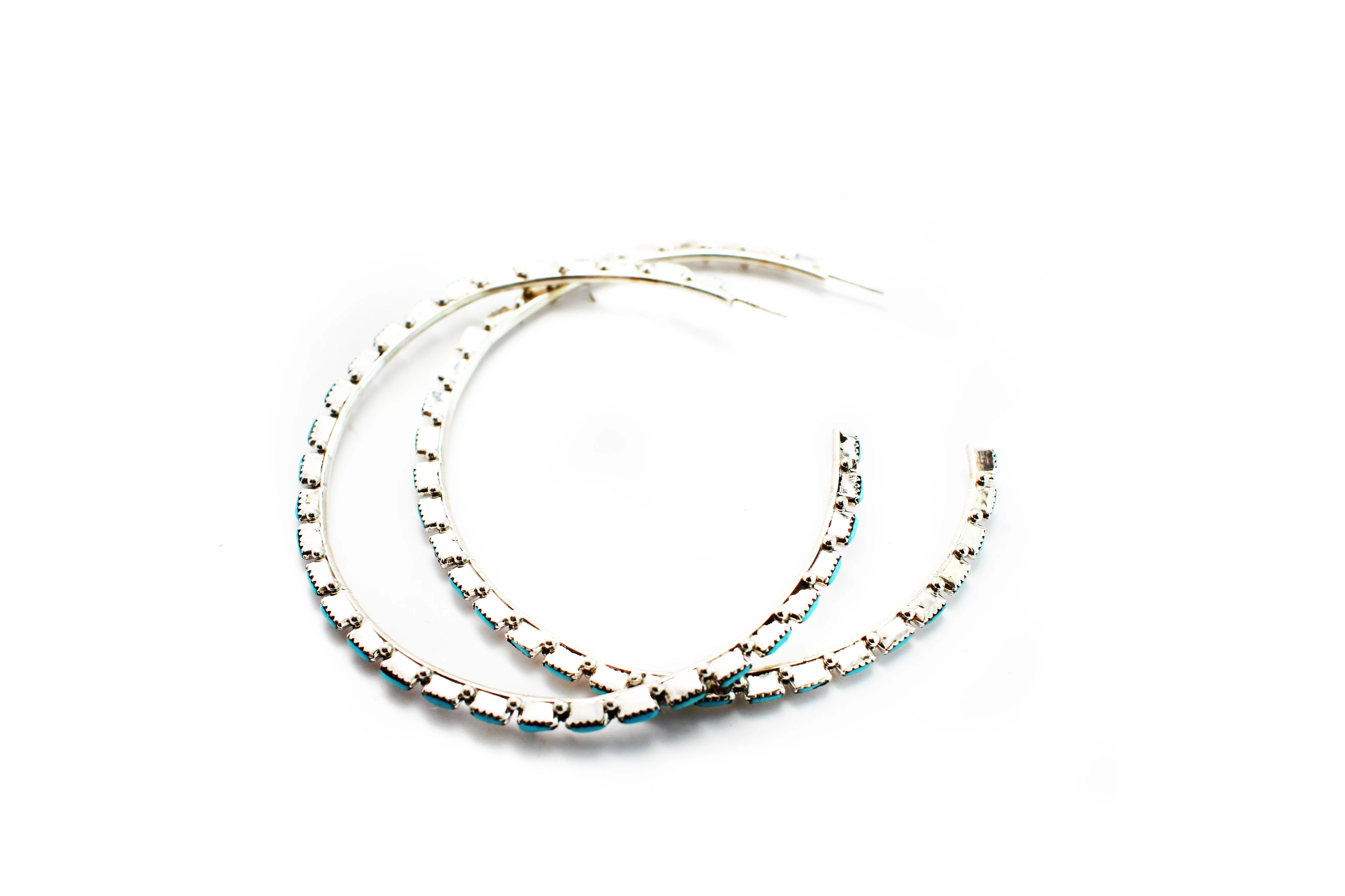 The Original Zuni Hoops - Turquoise : 2 1/2" - Image 3