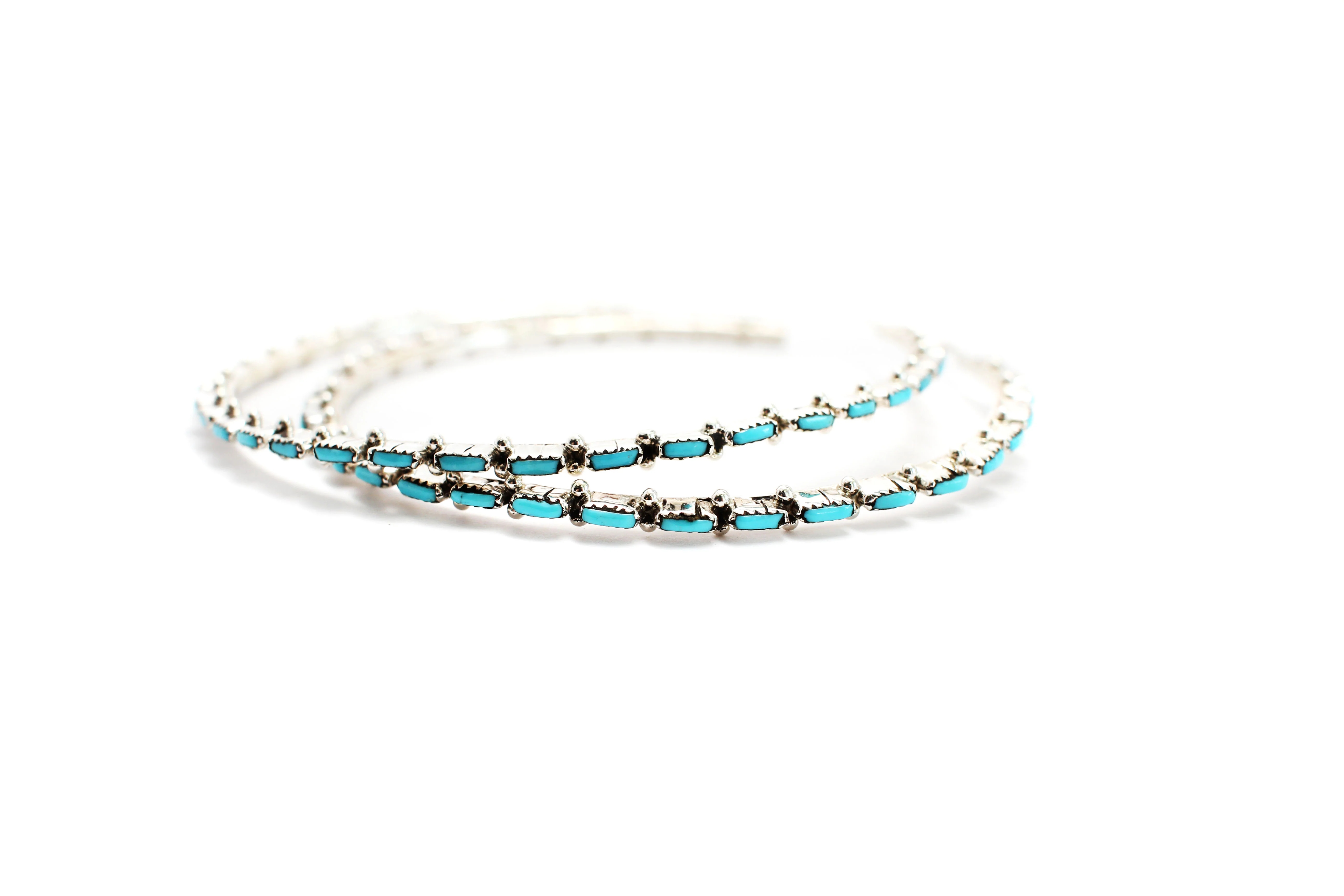 The Original Zuni Hoops - Turquoise : 2 1/2" - Image 4
