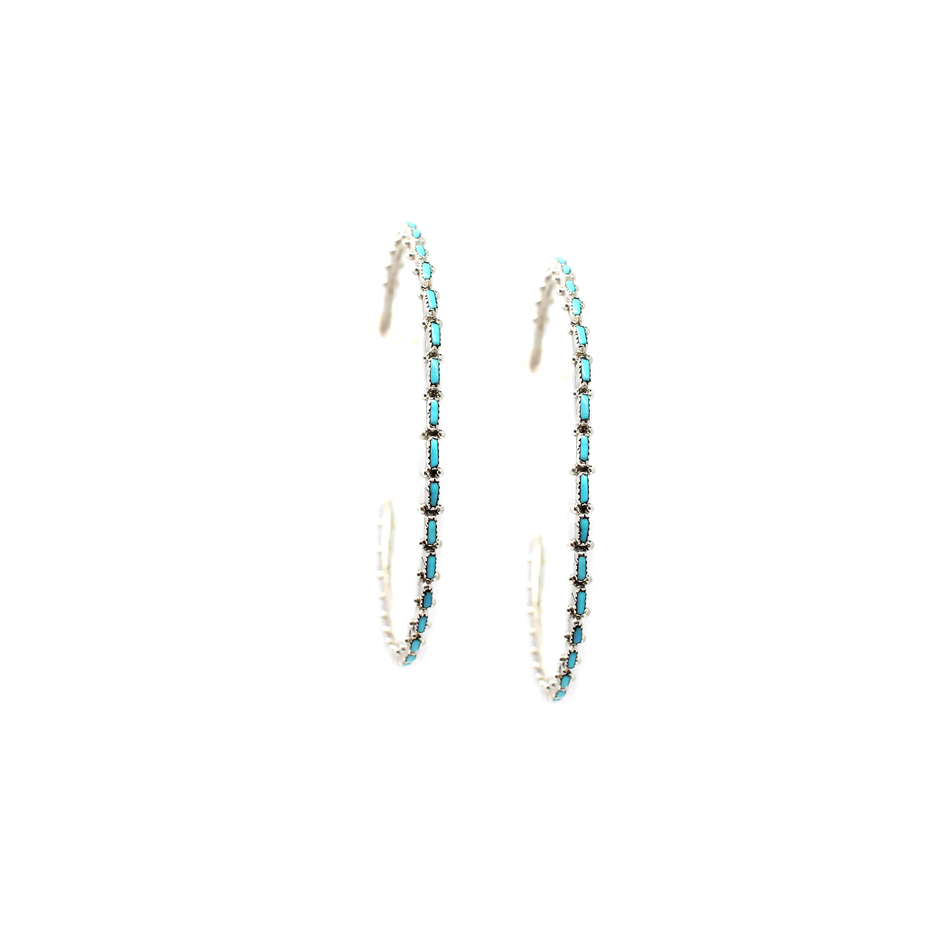 The Original Zuni Hoops - Turquoise : 2 1/2" - Image 5